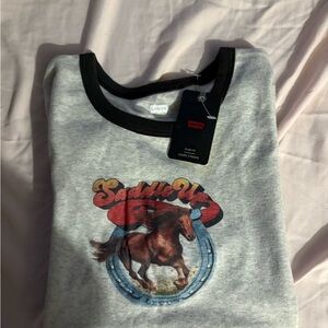 Levi's Women's Gray 'Saddle Up' Graphic Tee